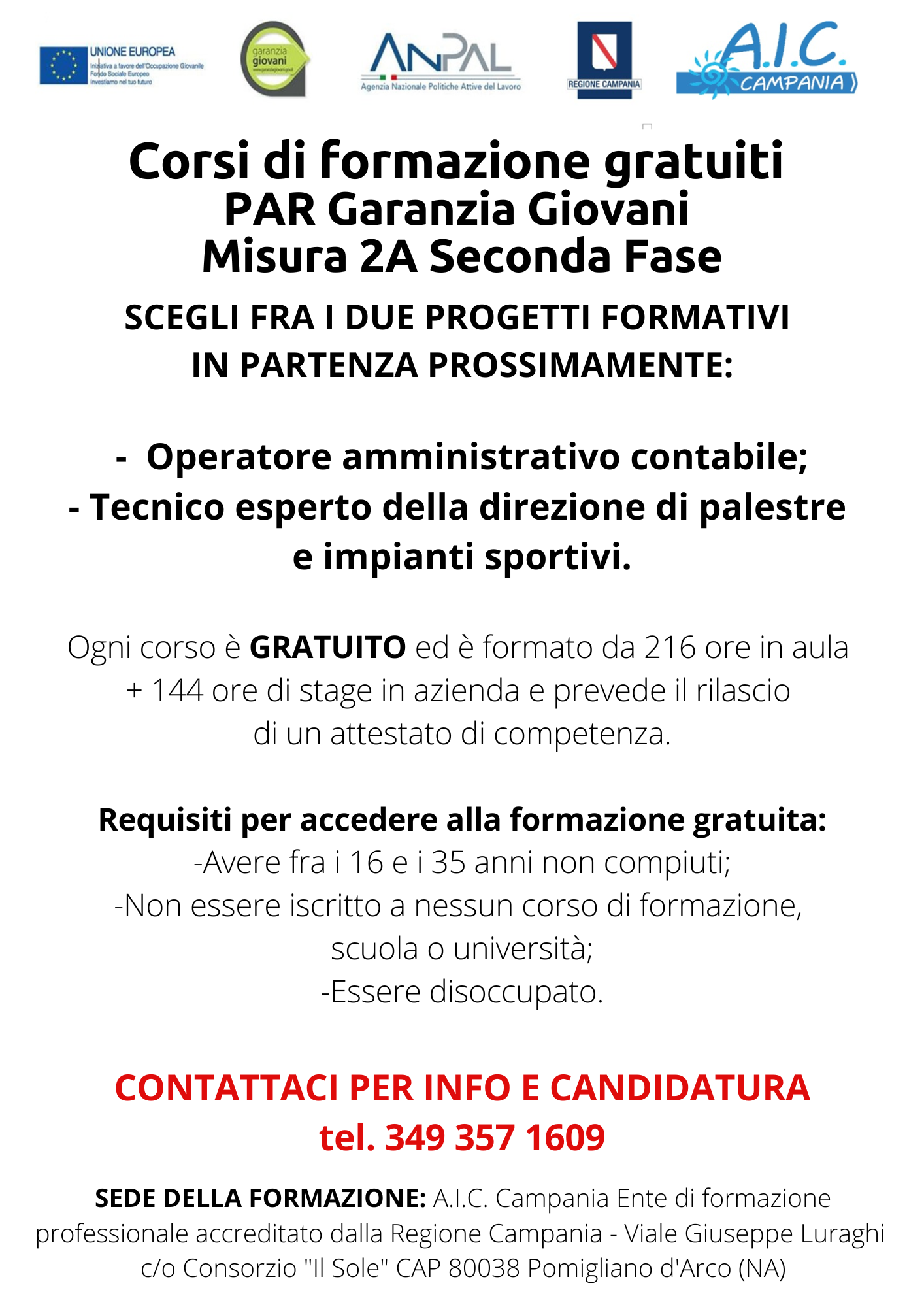 Corsi Garanzia Giovani – Regione Campania